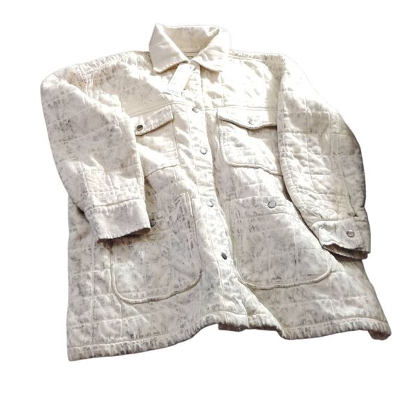 Urban Outfitters Other - Urban Outfitters Cream Quilted Performance Jacket, Metallic Design, Nwt